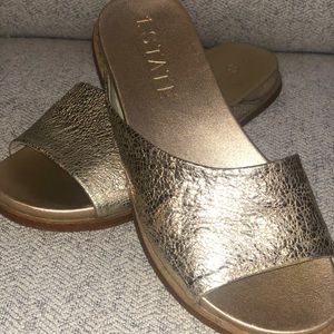 1. State Metallic Leather Slides